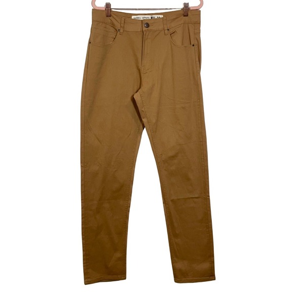Barbell Apparel Pants Mens 32 Tan Chinos Straight Fit Athleisure Casual Cotton - Picture 1 of 13
